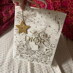 Dior Floral Gift Bag with Gold Star Accent